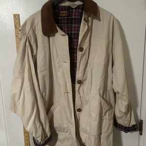 Faded Glory Tan Utility Jacket (barn jacket) with Brown Collar